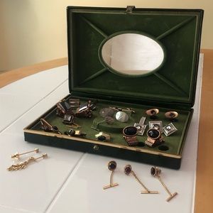 Lot of Vintage Assorted Cufflinks, Tie Clips, Pins
